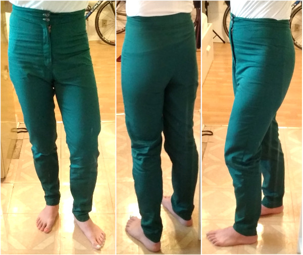 Some form fitting green pants